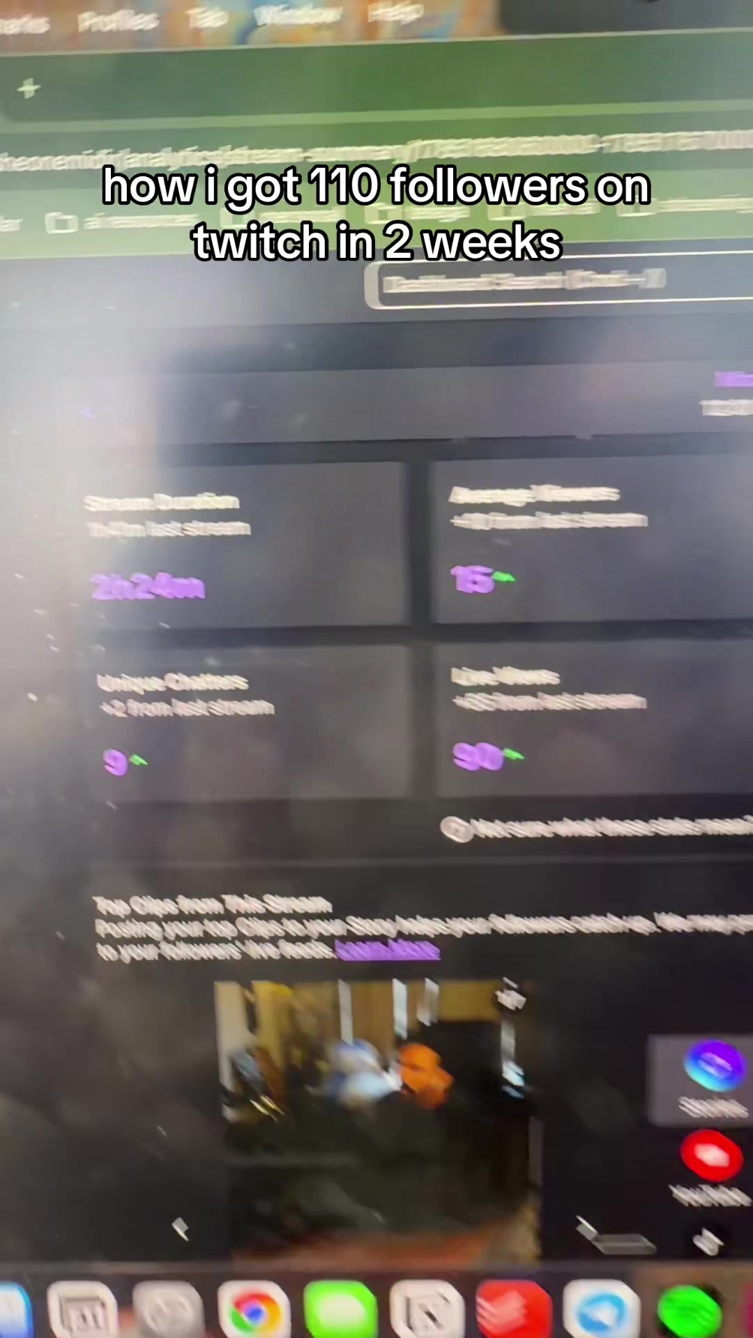 TikTok example: how I got 110 followers on twitch in 2 weeks